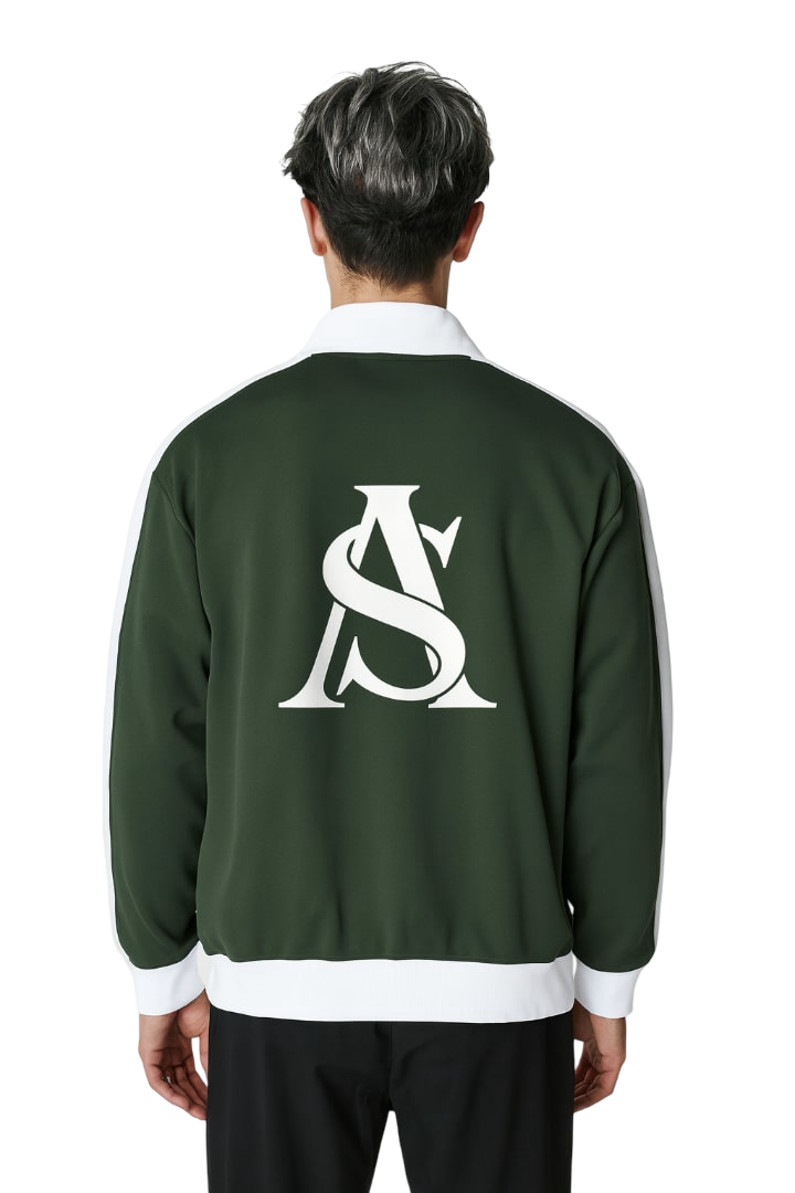 Ariva Streetwear “AS Legacy” Monogram Track Jacket - GREEN