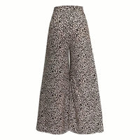 Leopard Print Wide-Leg Palazzo Trousers