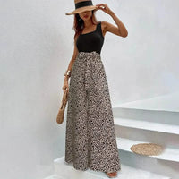 Leopard Print Wide-Leg Palazzo Trousers