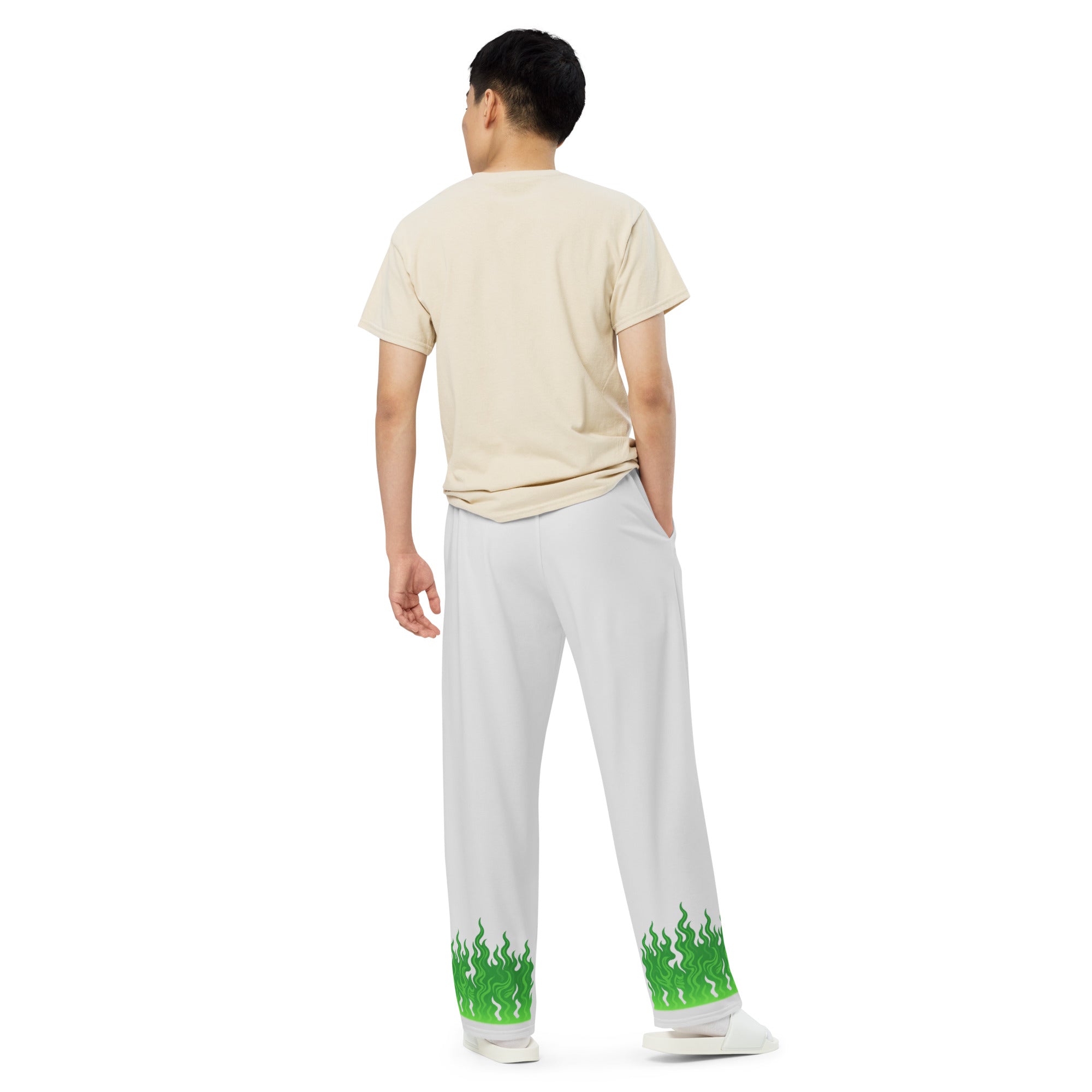 White Flame Graphic Sweatpants