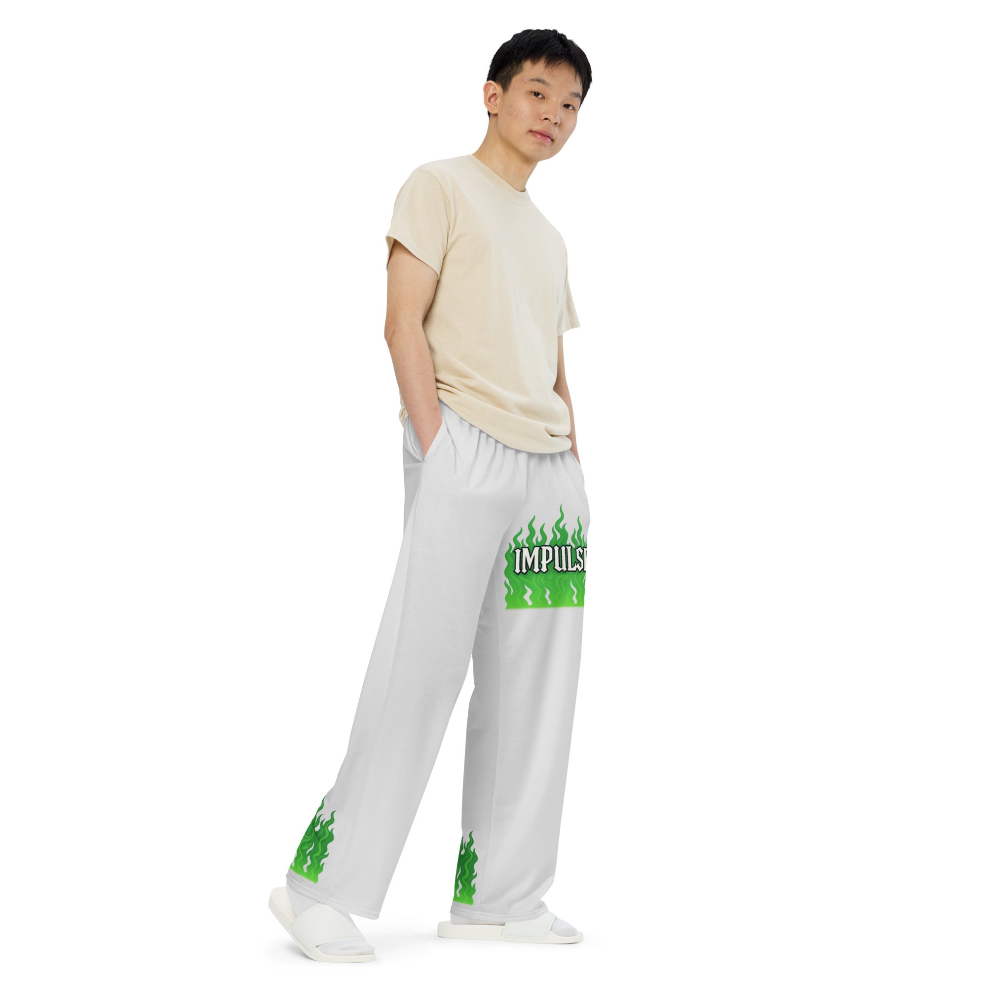 White Flame Graphic Sweatpants