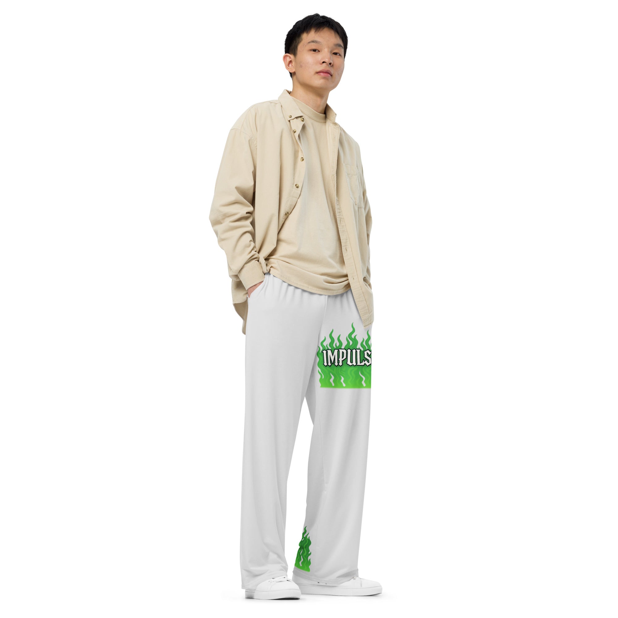 White Flame Graphic Sweatpants
