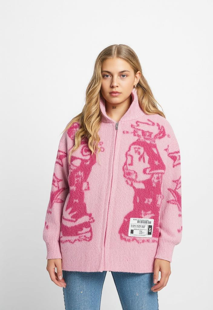 Anime Jacquard Knitted Cardigan - Women’s Cardigans
