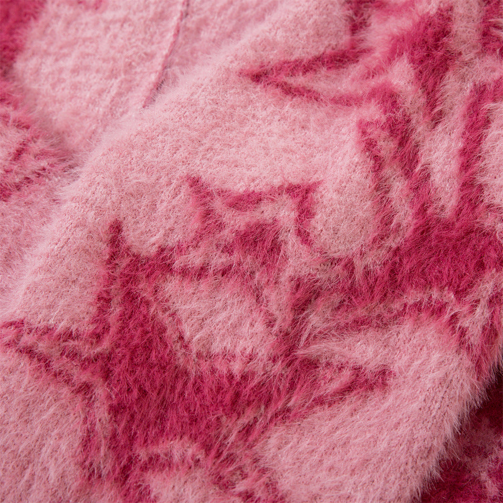 Anime Jacquard Knitted Cardigan