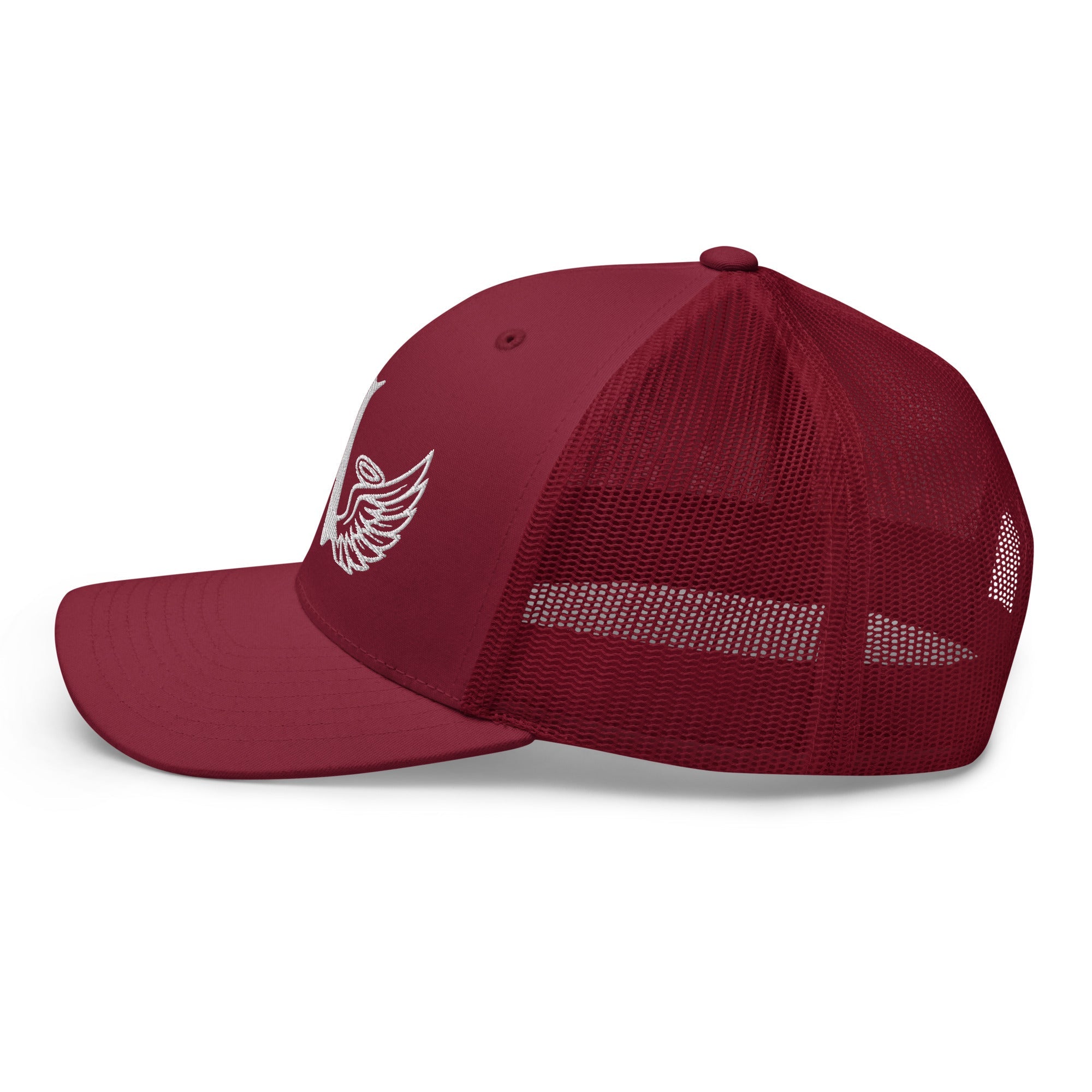 Ariva Streetwear “Winged A” Trucker Cap – Cranberry Edition