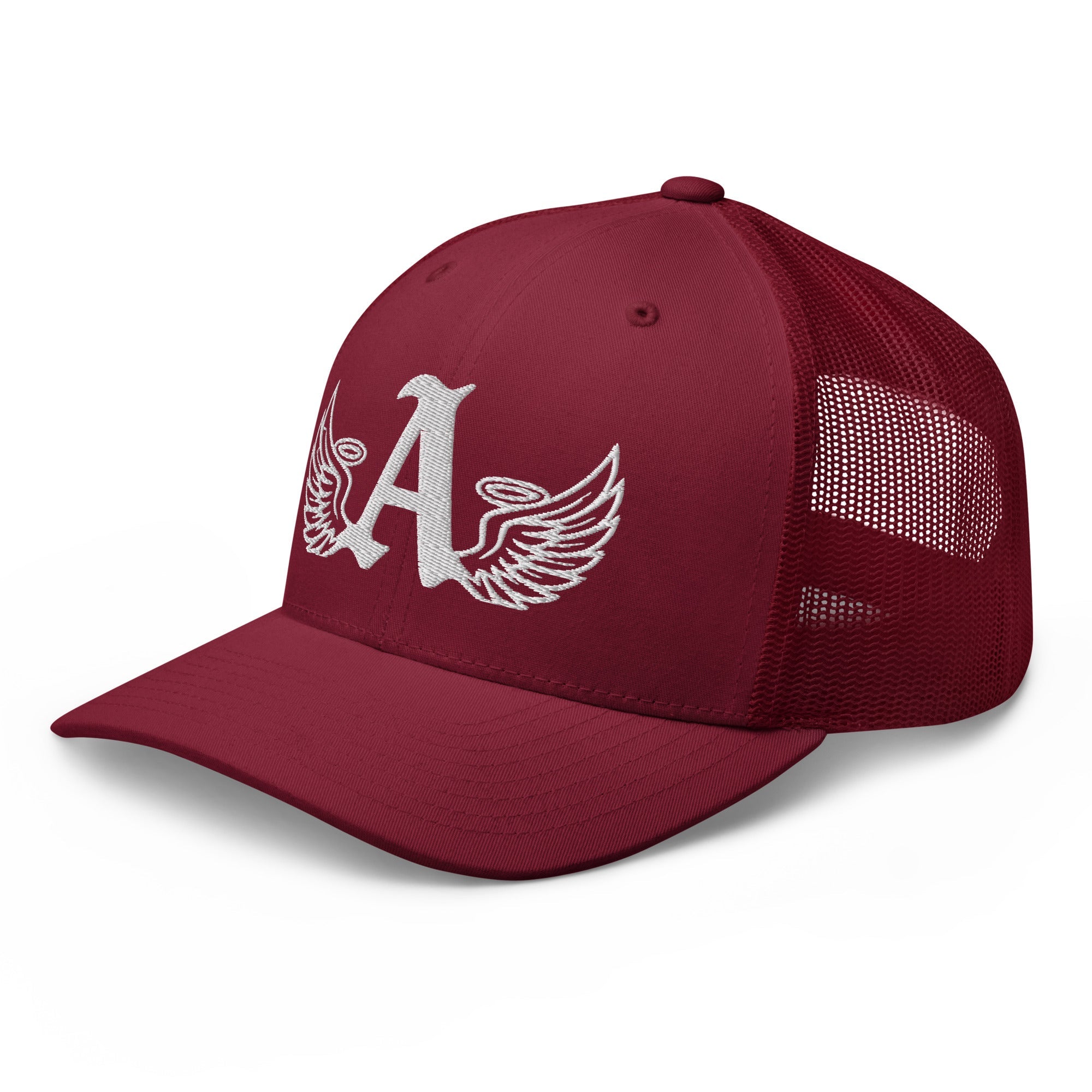 Ariva Streetwear “Winged A” Trucker Cap – Cranberry Edition