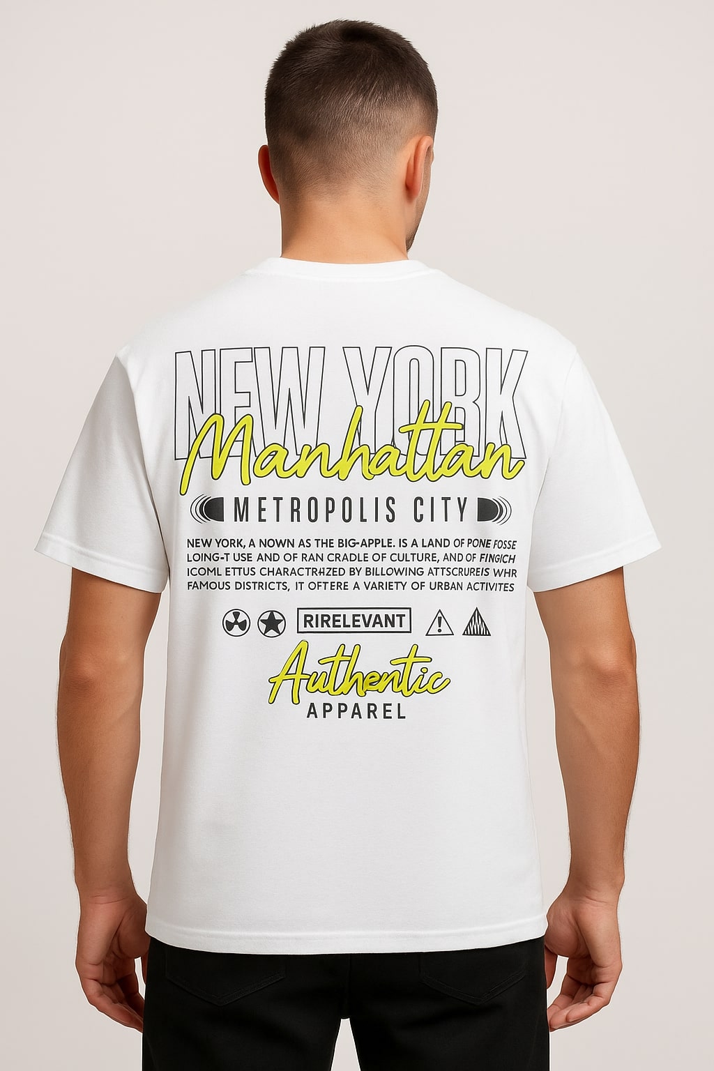 Authentic Apparel White Graphic Tee