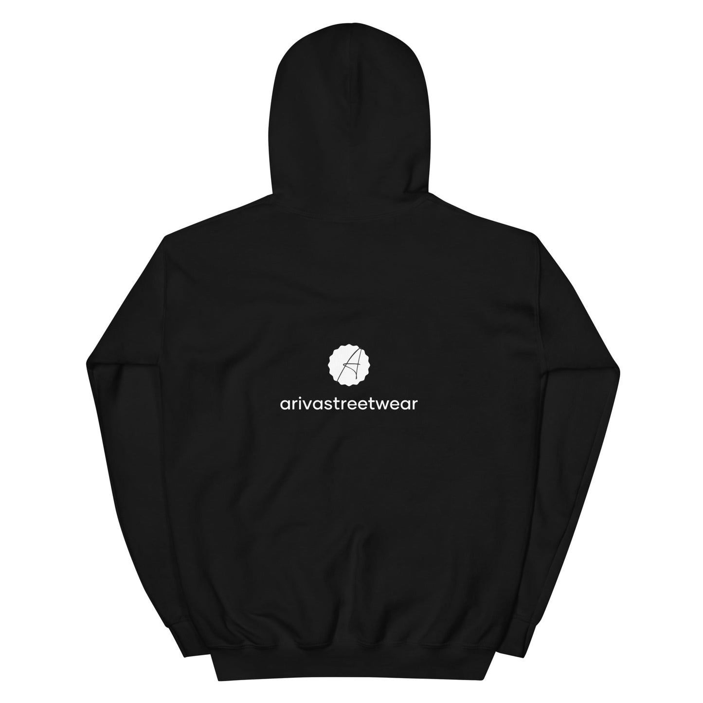 Black hooded sweatshirt.