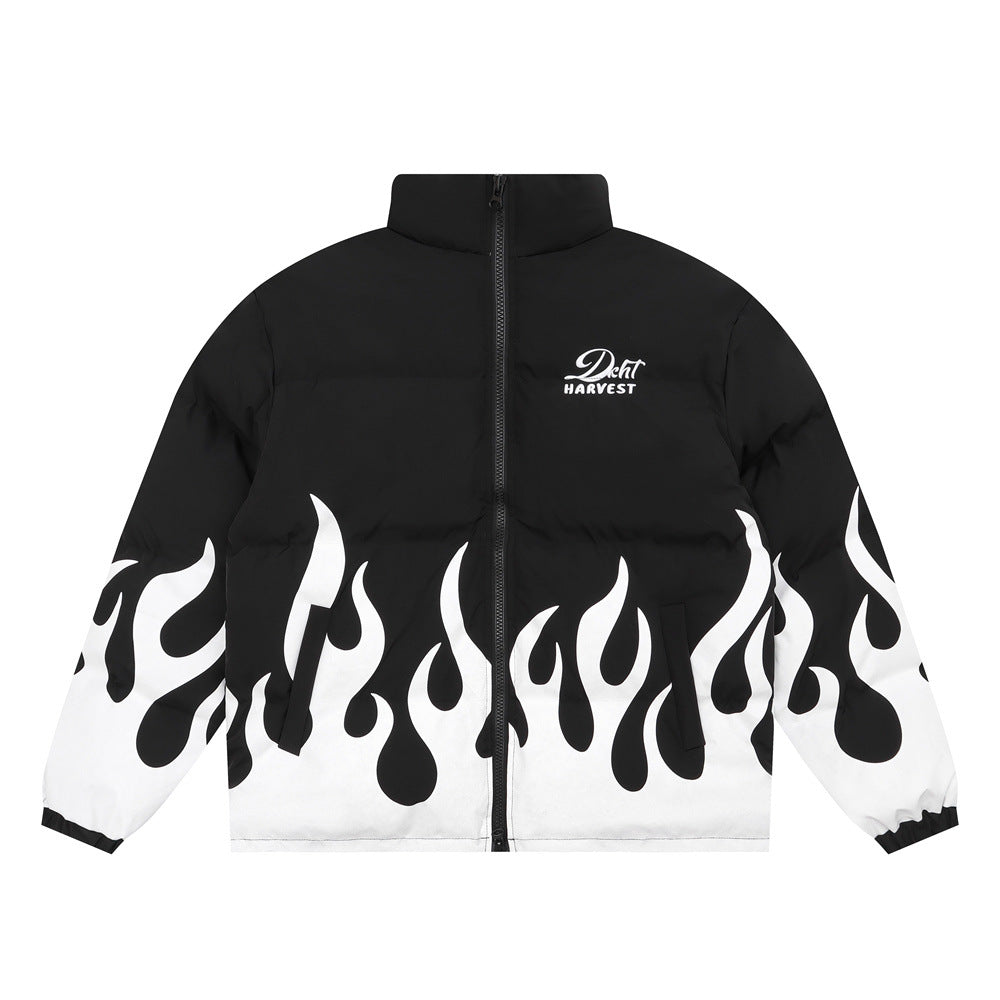 BLACK FLAME PUFFER JACKET
