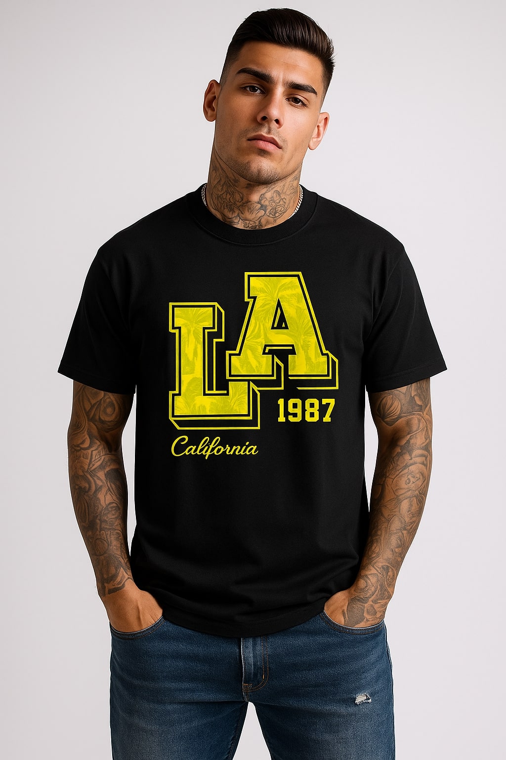 California LA Graphic Tee - Yellow