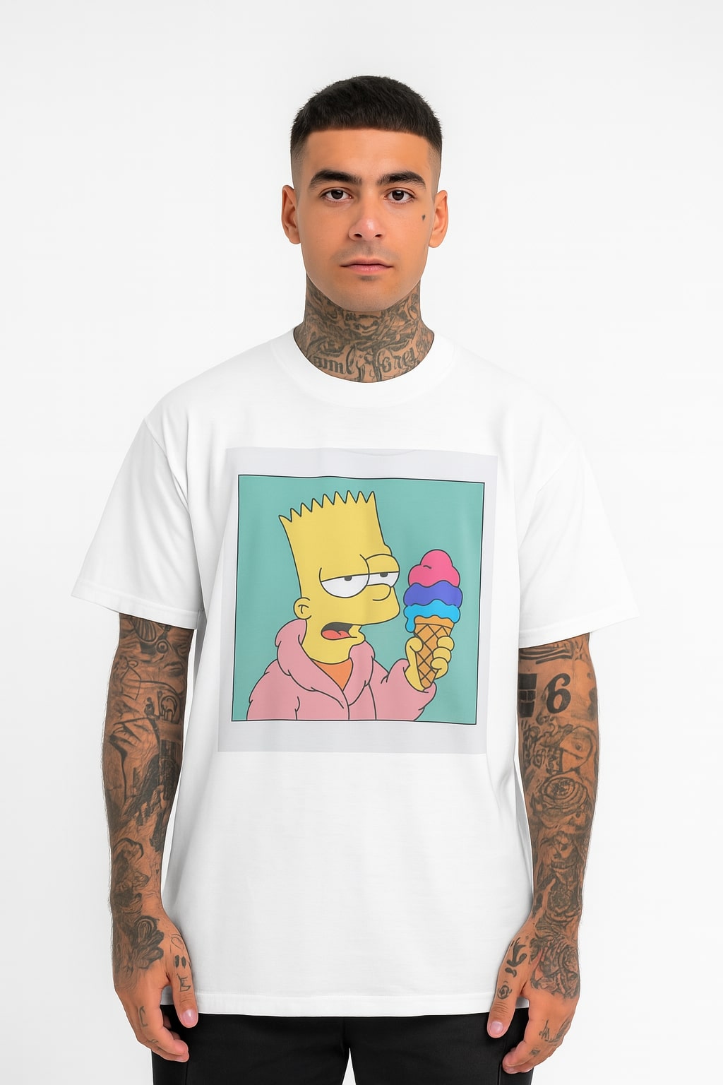 Chill Vibes Cartoon Tee - White