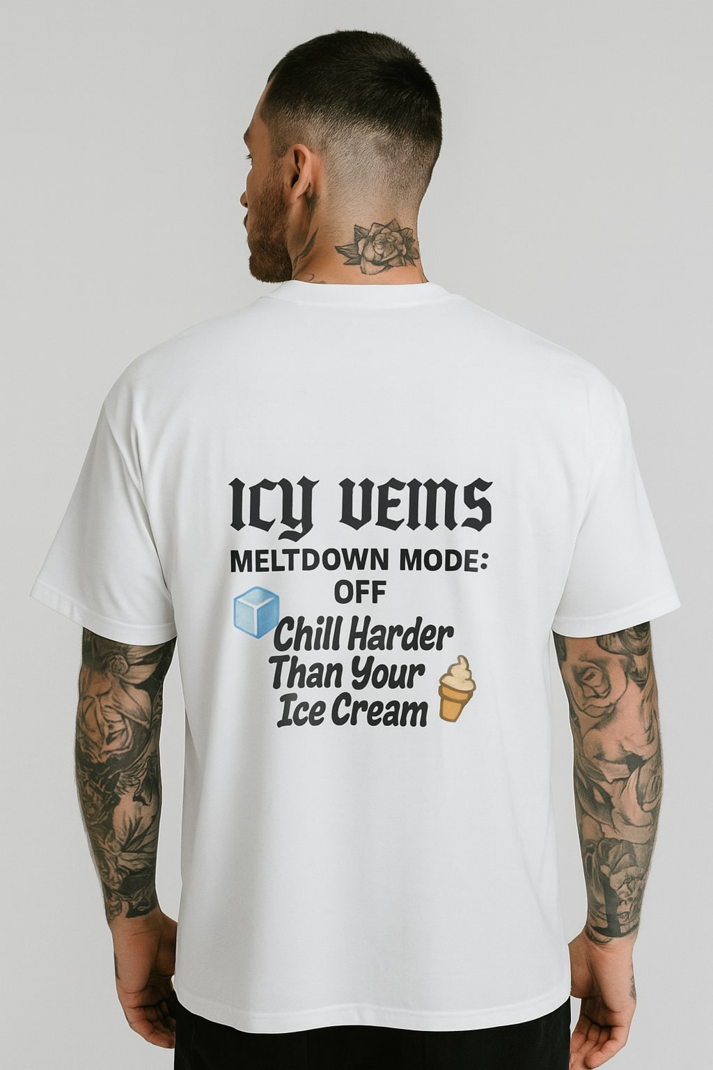 Chill Vibes Cartoon Tee - White