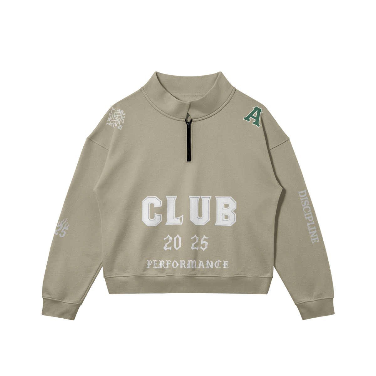 CLUB 2025 Performance Zip Sweatshirt - Beige - Camel / S