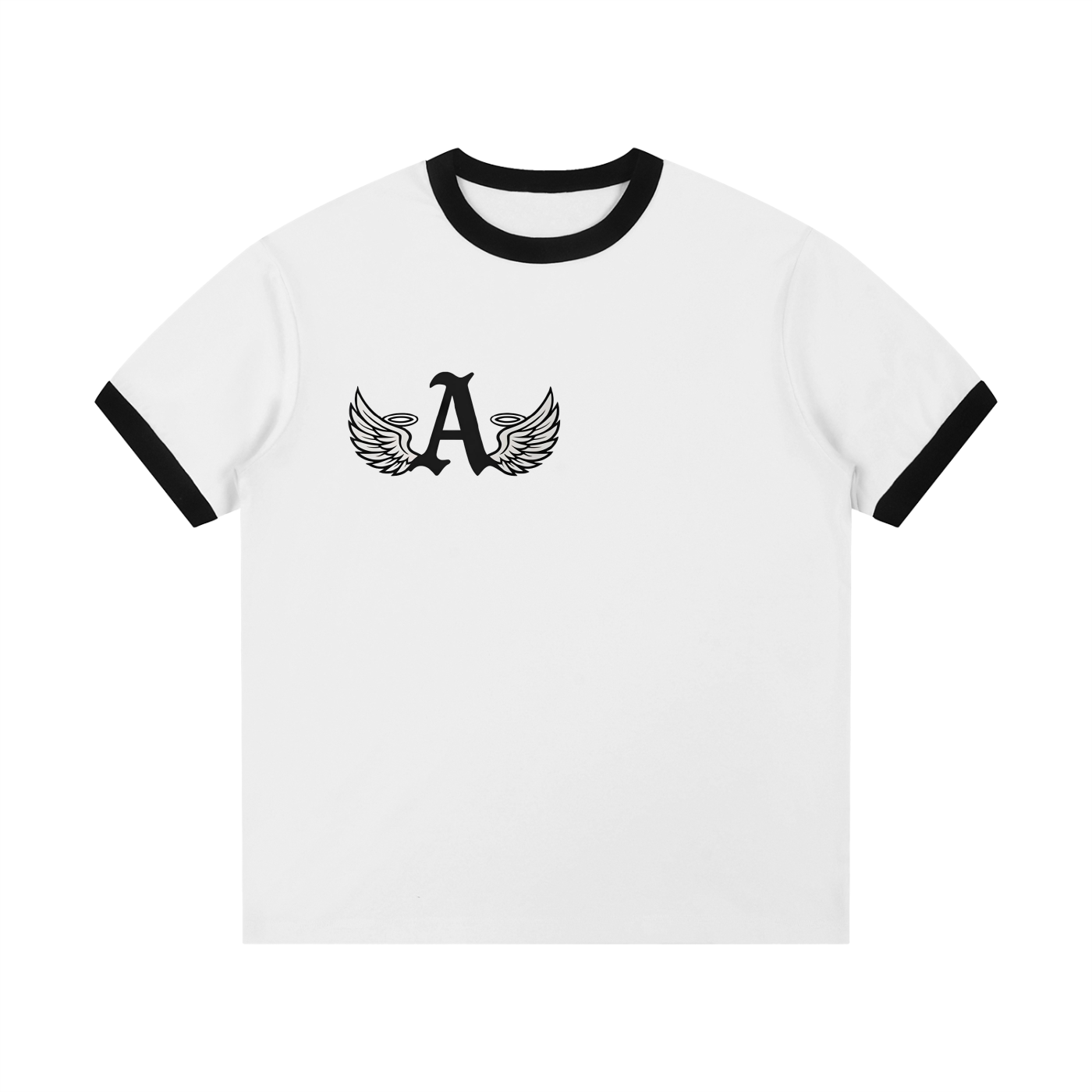 Contrast Edge Ribbed Crewneck T-Shirt