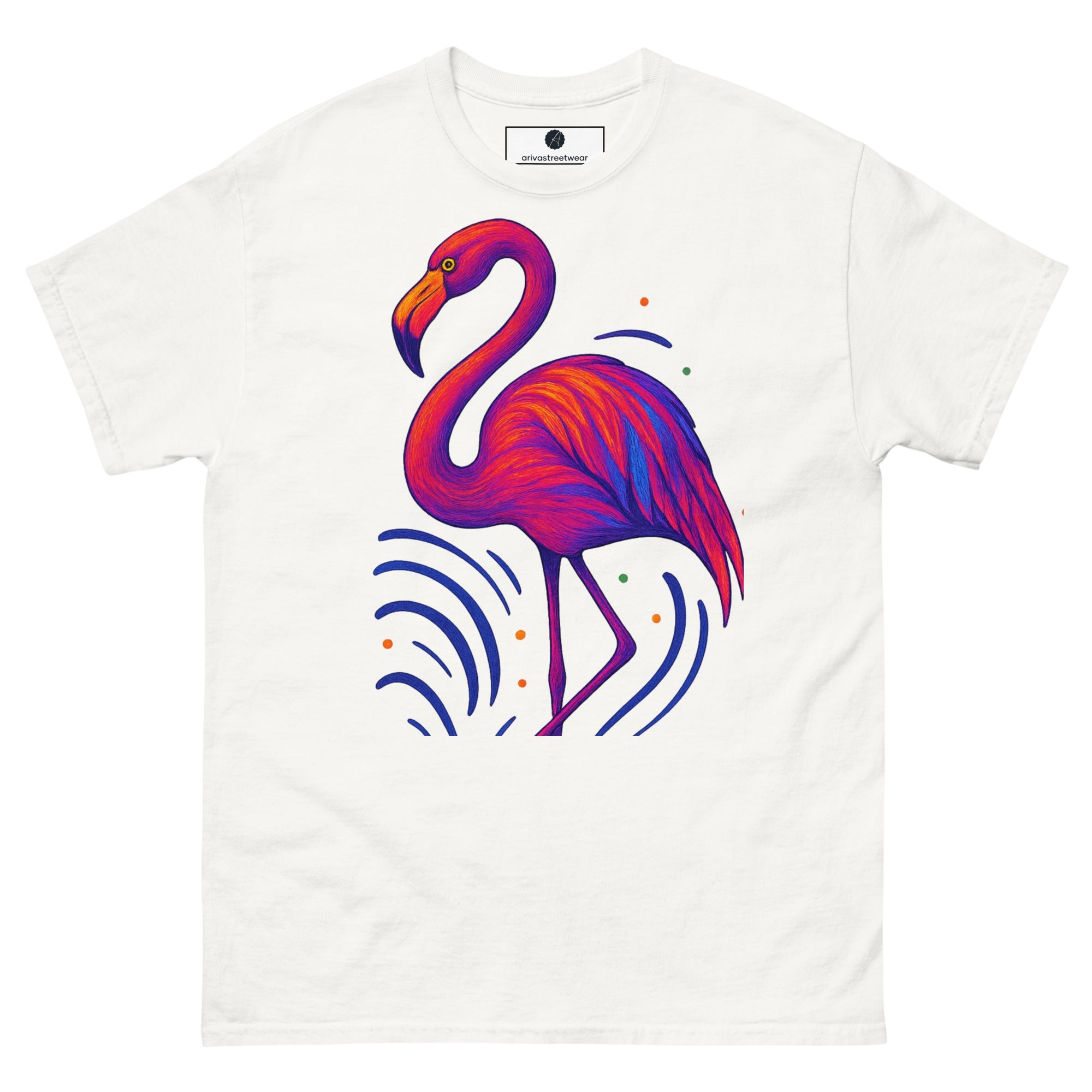 Electric Flamingo Vibes Tee - White