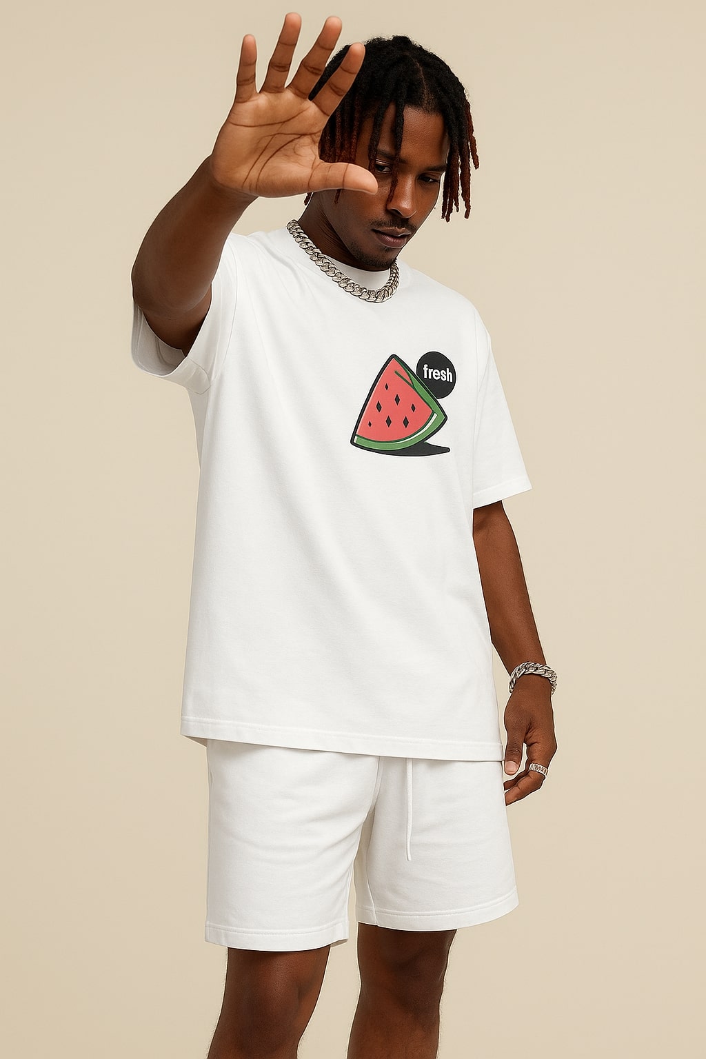 Fresh Watermelon Slice White Graphic Tee