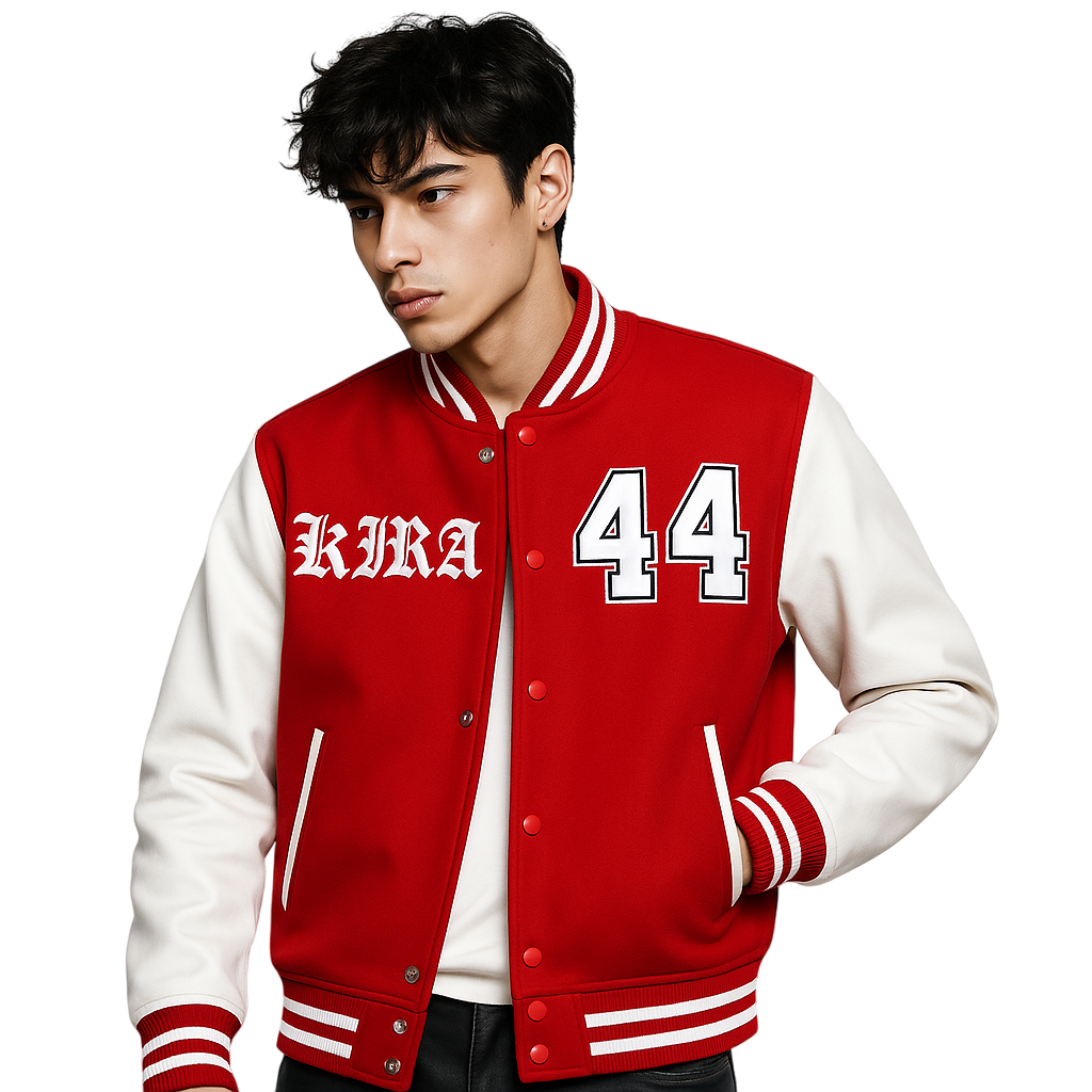 Kira League Varsity Jacket – Red & White Edition