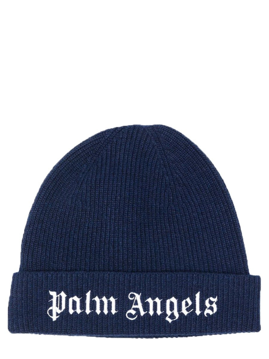 Palm Angels KNIT LOGO BEANIE - Blue / One size