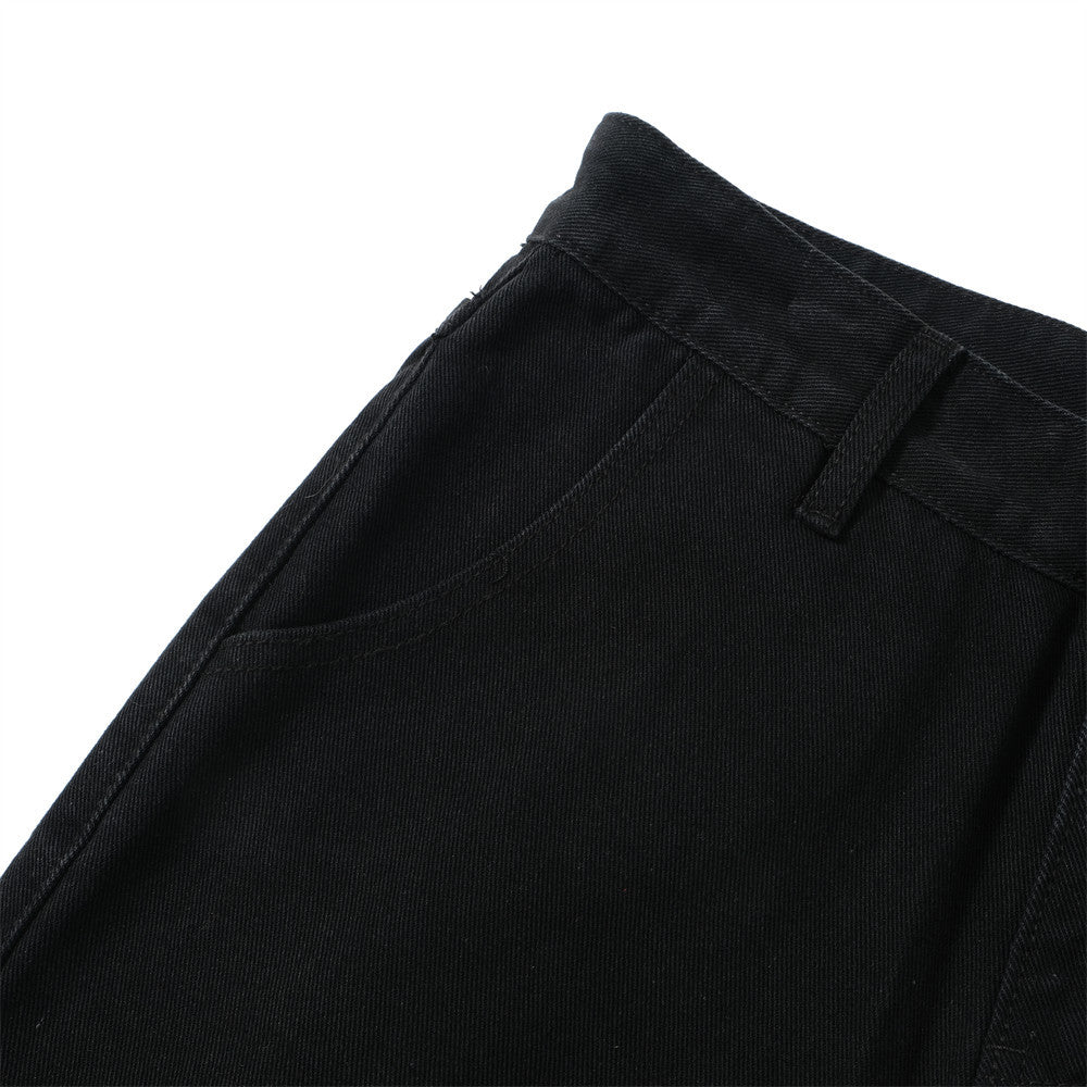Men’s Black Streetwear Pants with Zipper