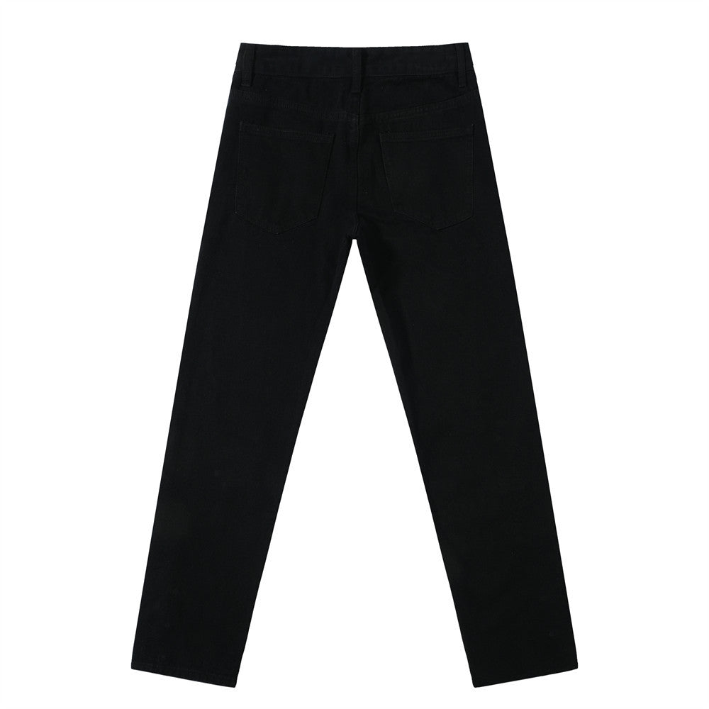 Men’s Black Streetwear Pants with Zipper
