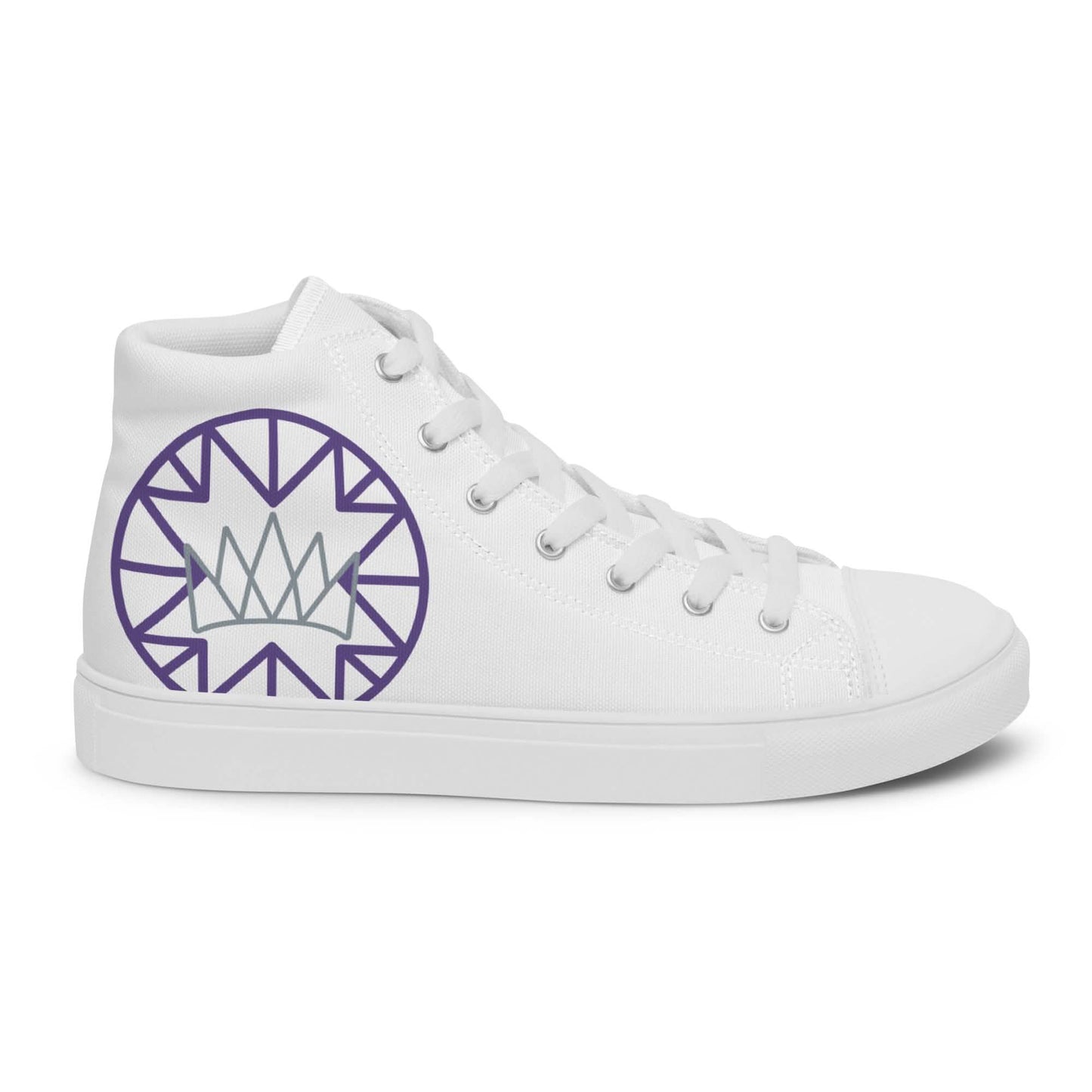 White Crown Emblem High-Top Sneakers with logo, perfect for casual wear and limited edition style