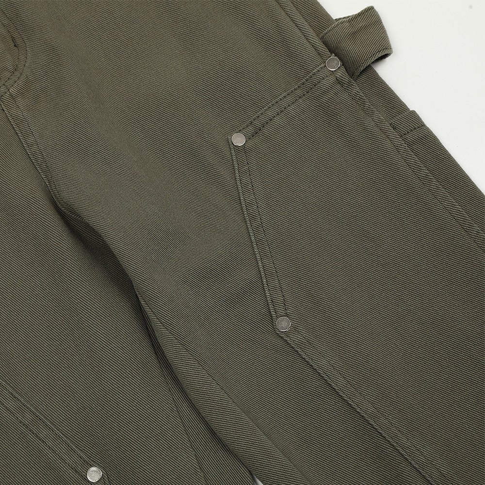 Olive green work pants.