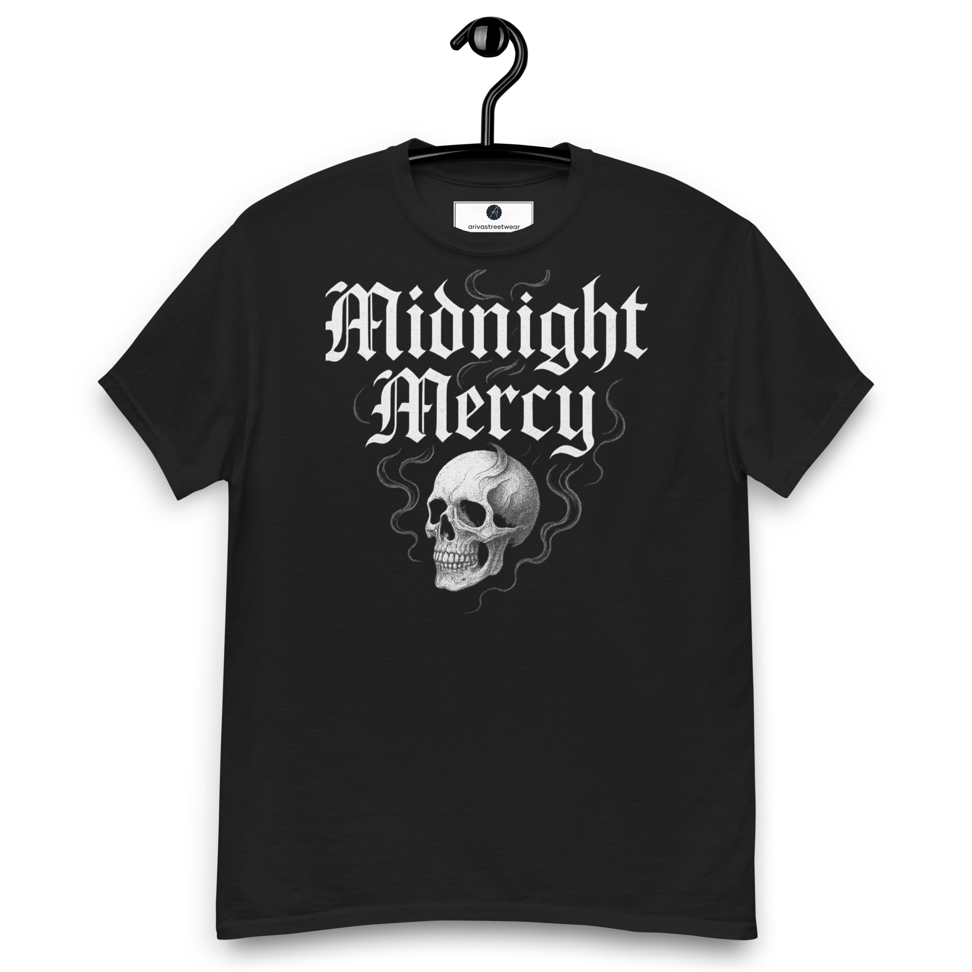 Midnight Mercy Skull Tee - Black