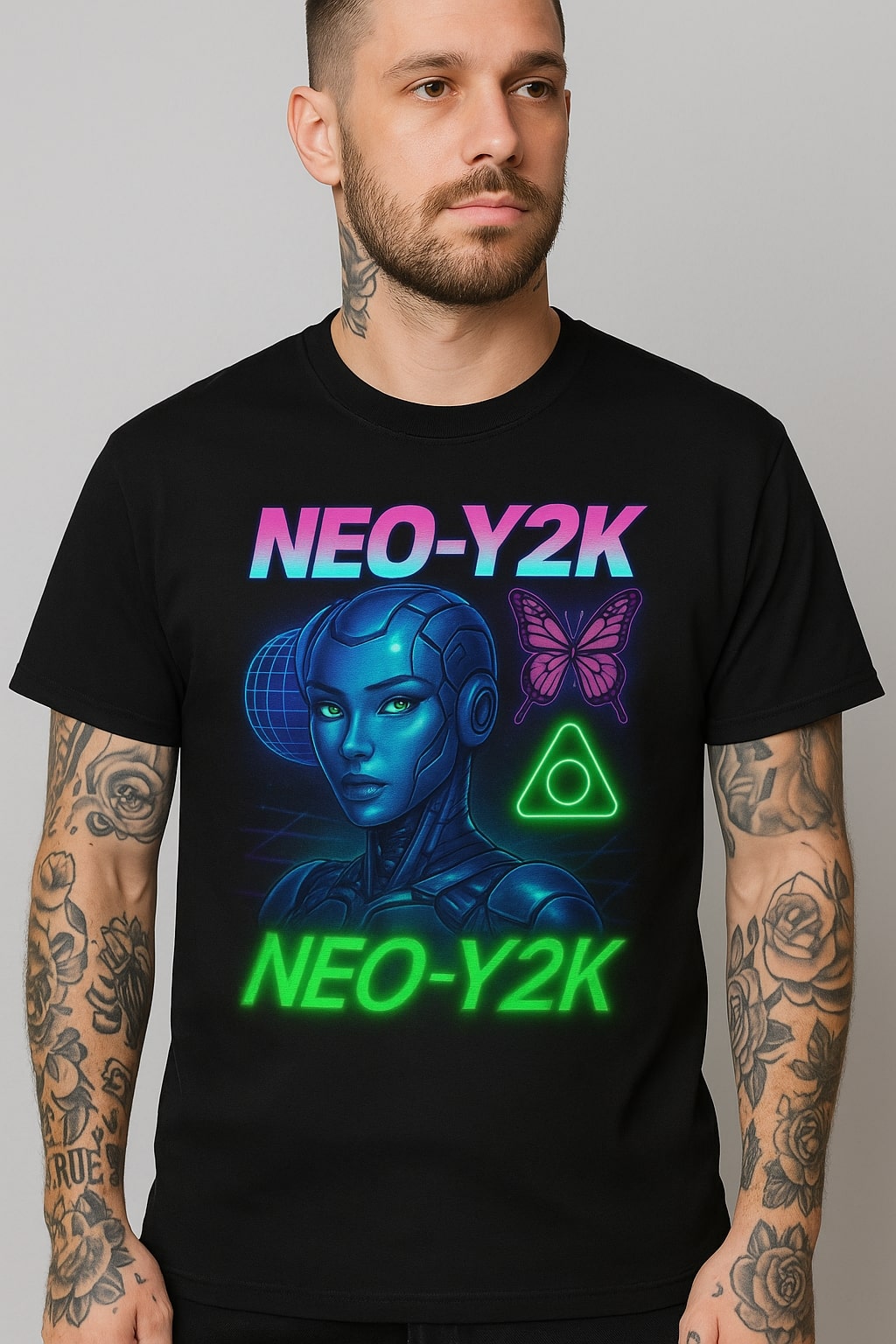 Neo-Y2K Cybercore Tee - Black