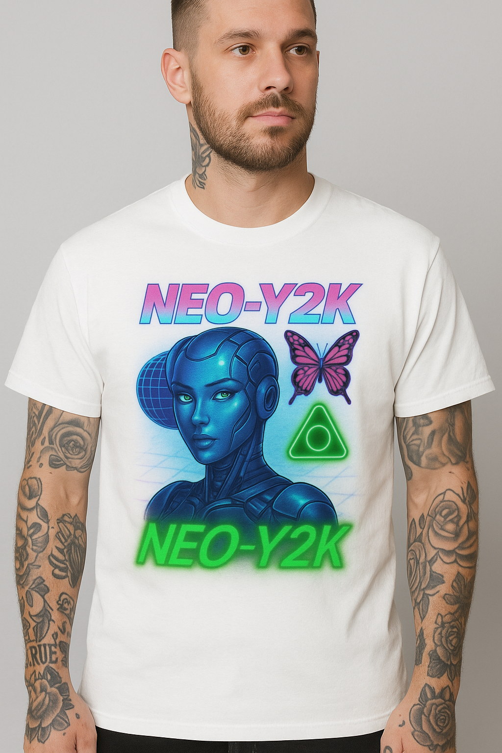 Neo-Y2K Cybercore Tee - White