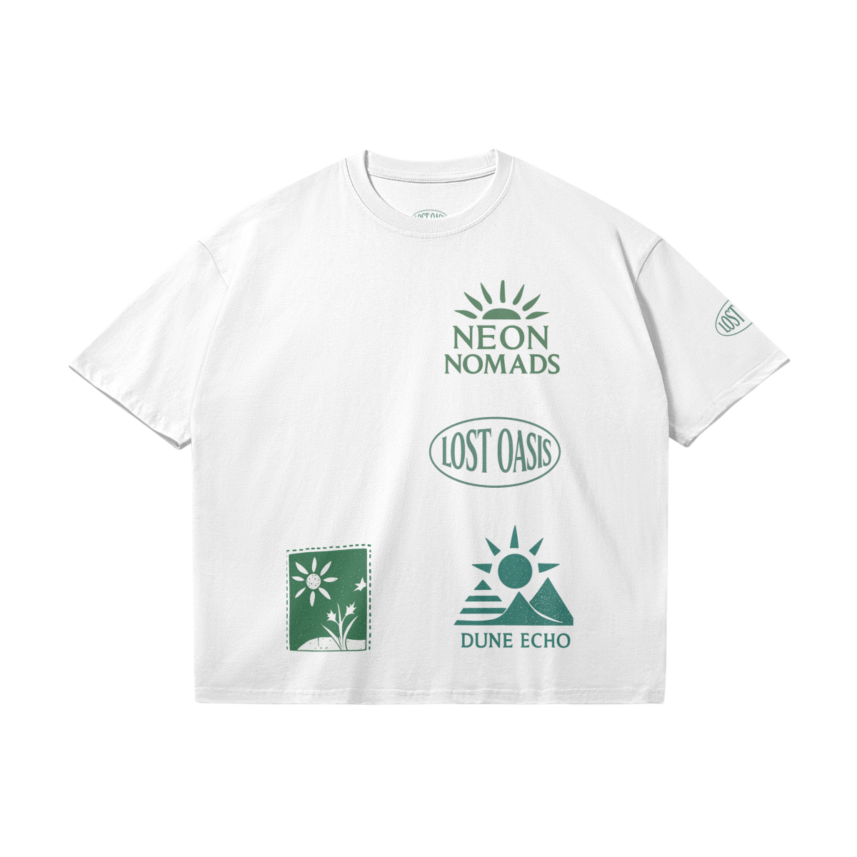 Neon Nomads White Graphic T-Shirt