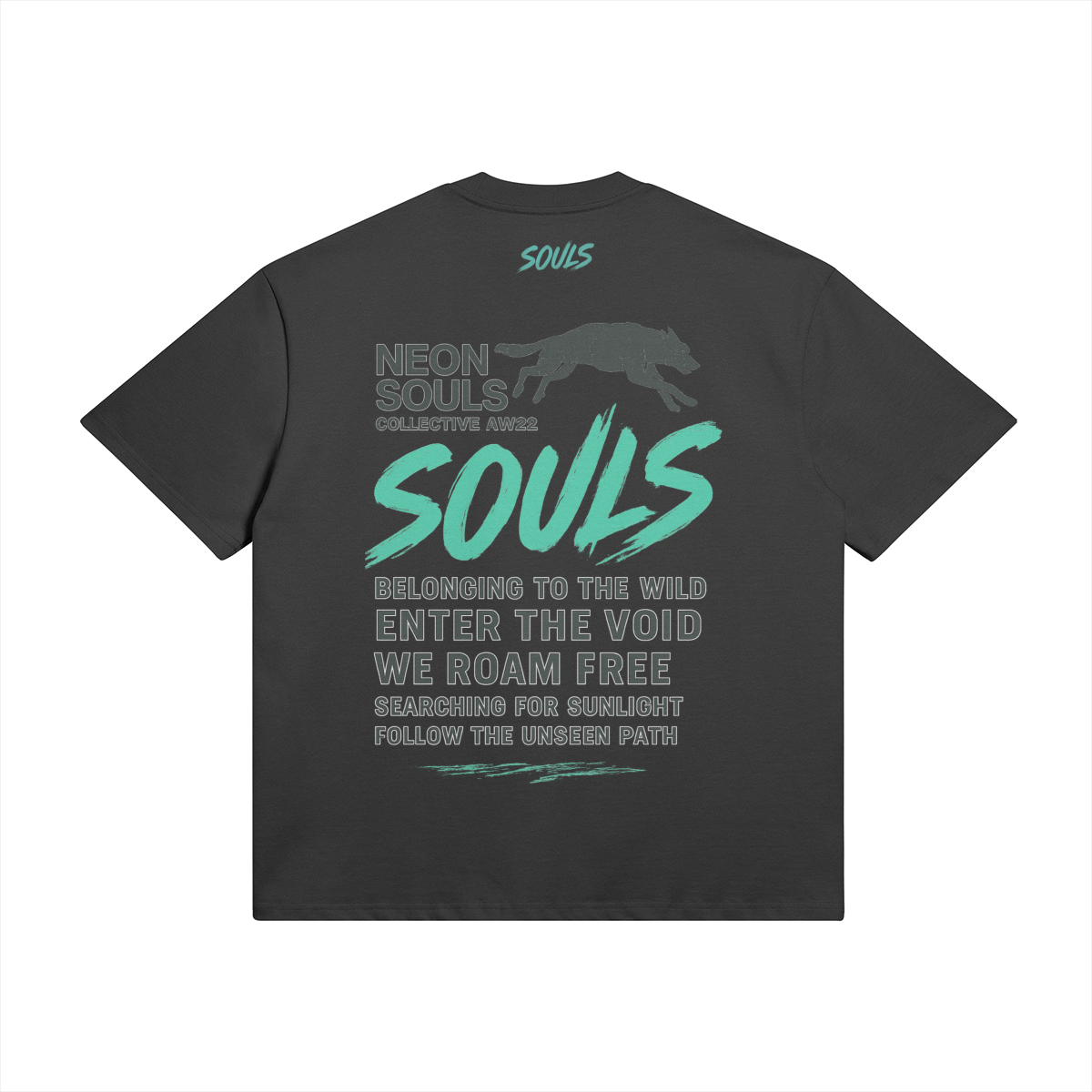 NEON SOULS Graphic Streetwear T-Shirt - Black