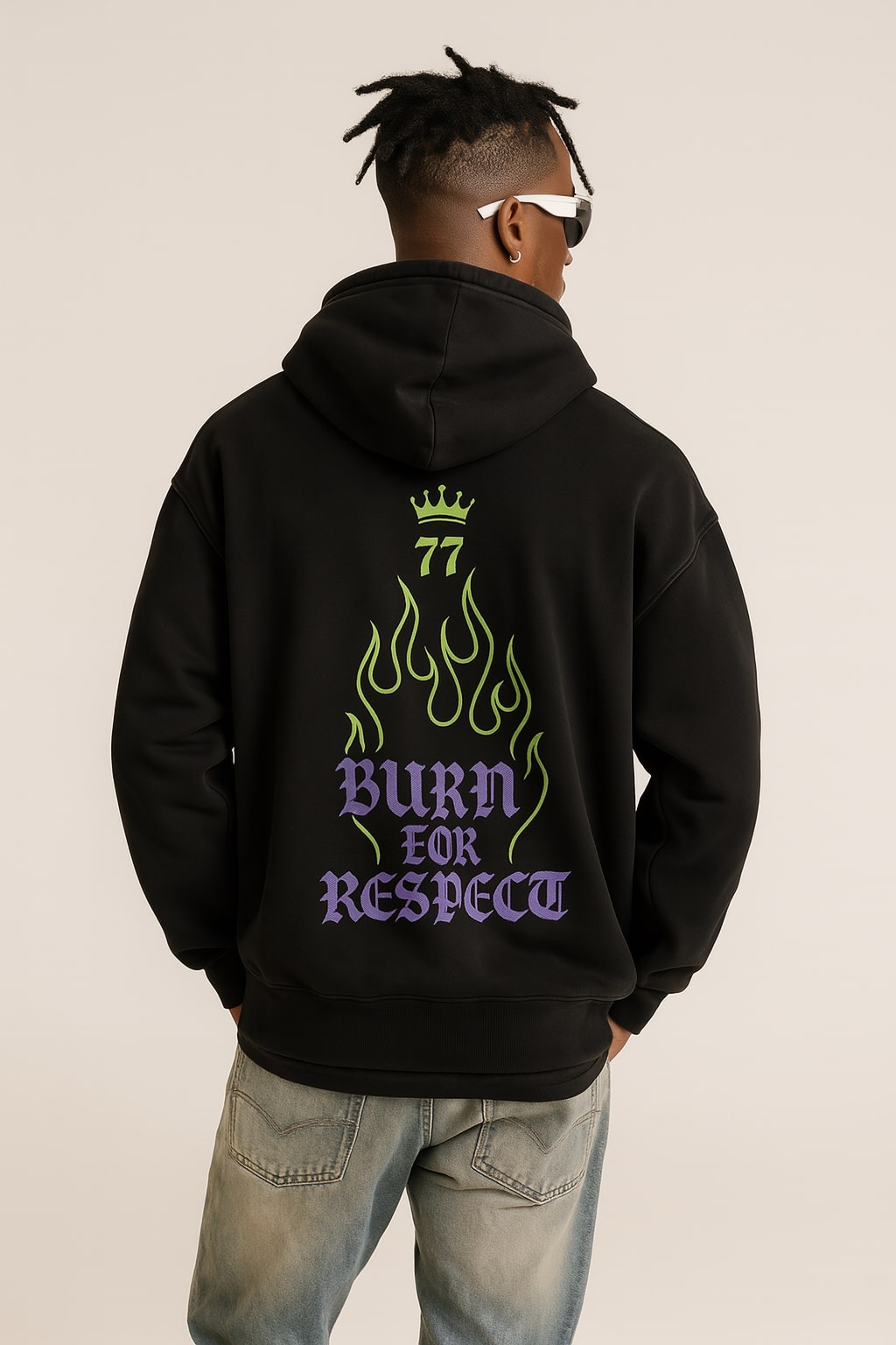 No Mercy 77 Crown Hoodie - FADED BLACK