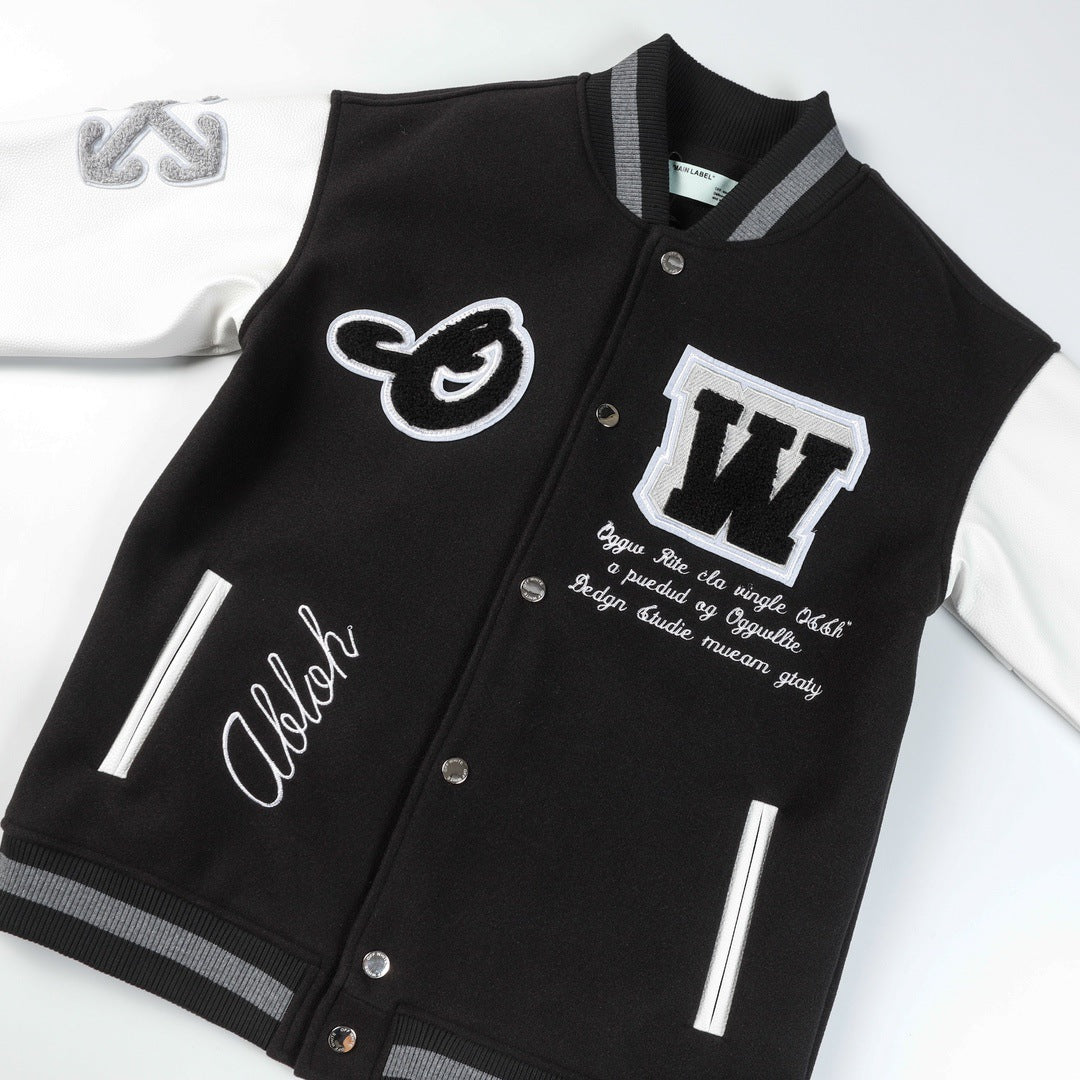 Off-White Black & White Moon Varsity Jacket