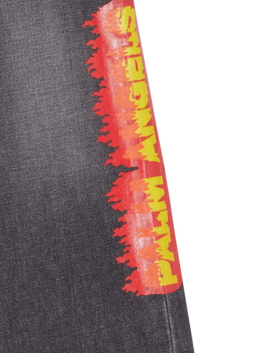 Palm Angels DENIM PANT FIRE - Black / 10
