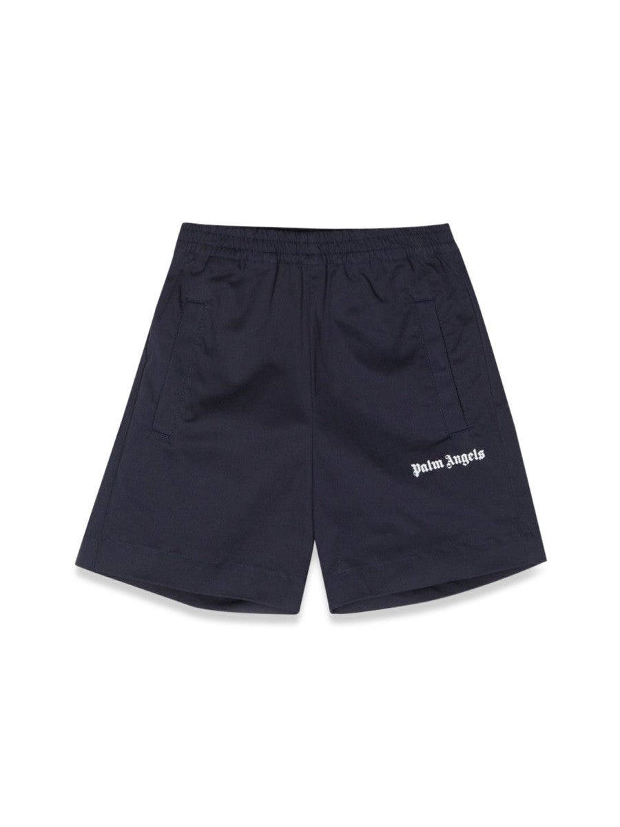 Palm Angels LOGO SHORTS - NAVY BLUE