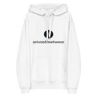 White hooded sweatshirt from Premium Eco Essential Hoodie collection for sustainable fashion
