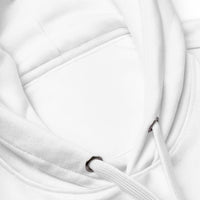 White hoodie neckline of the Premium Eco Essential Hoodie for sustainable fashion enthusiasts