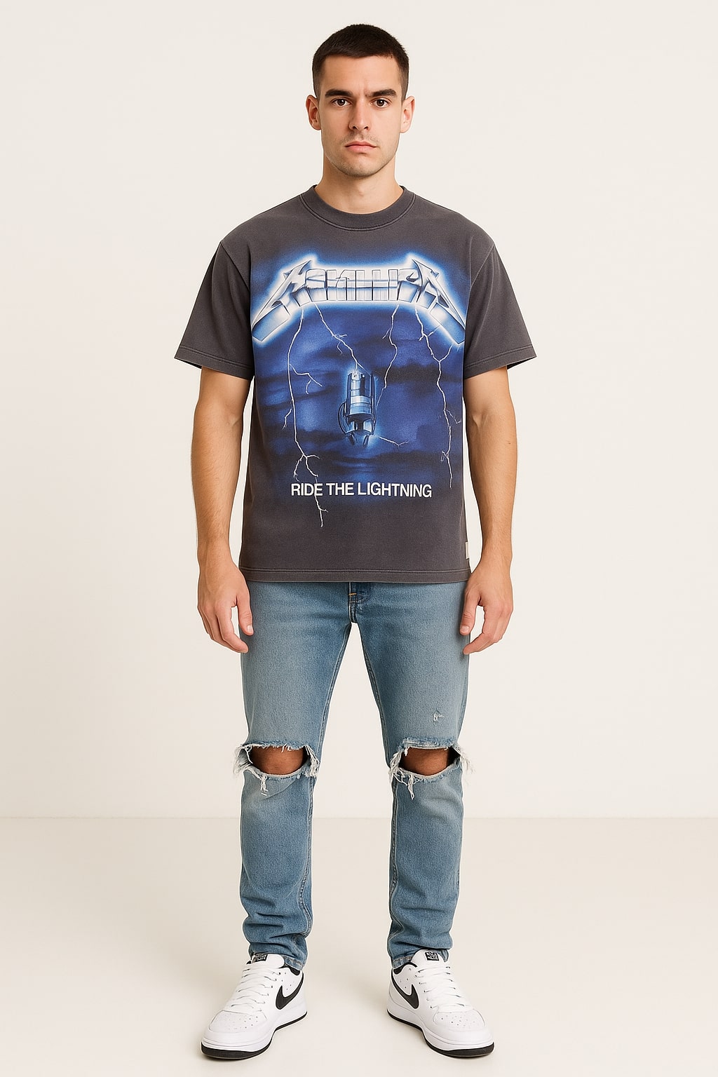 REPRESENT T-SHIRT MAXI METALLIC PRINT