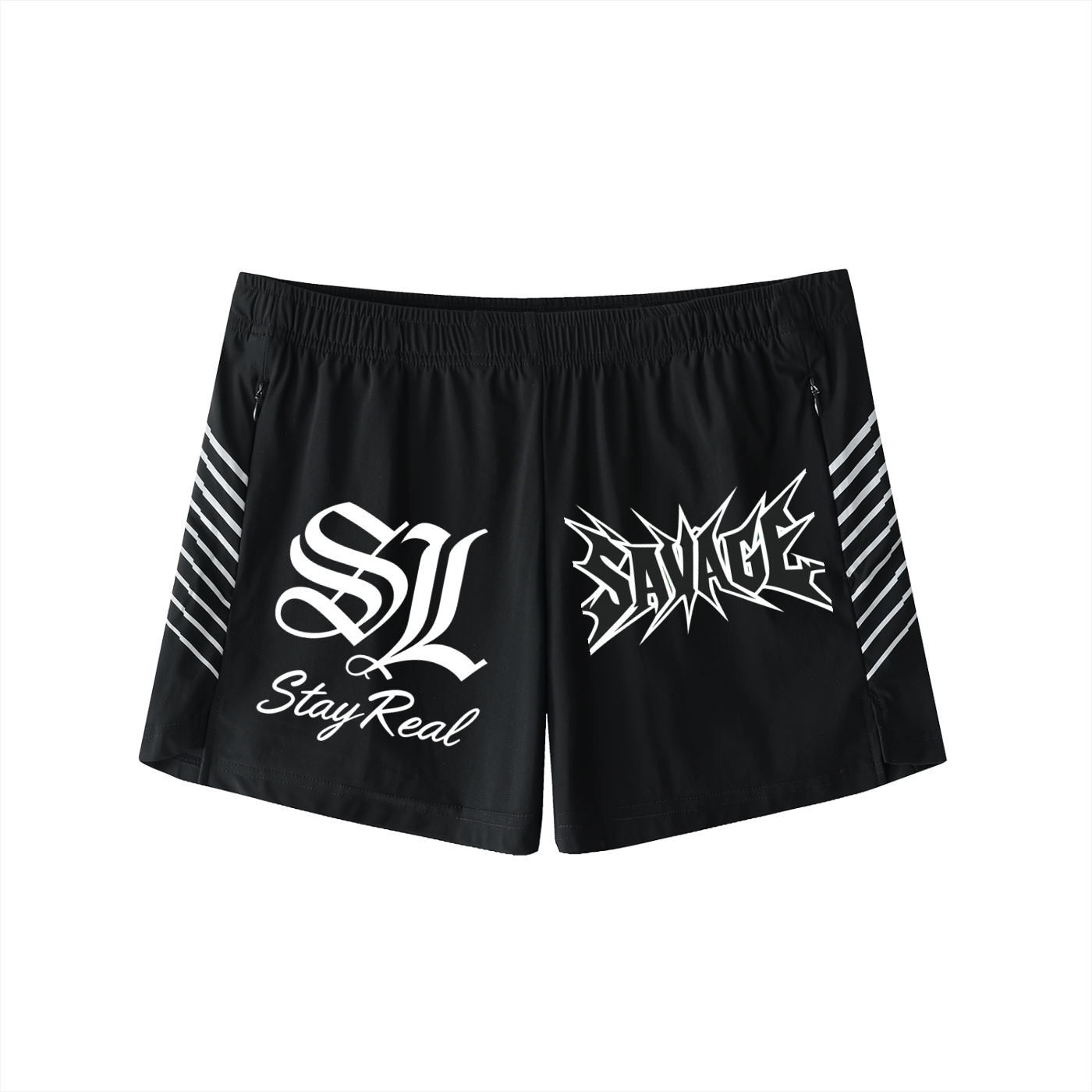 Savage Stay Real™ Street Shorts – Black/White Edition