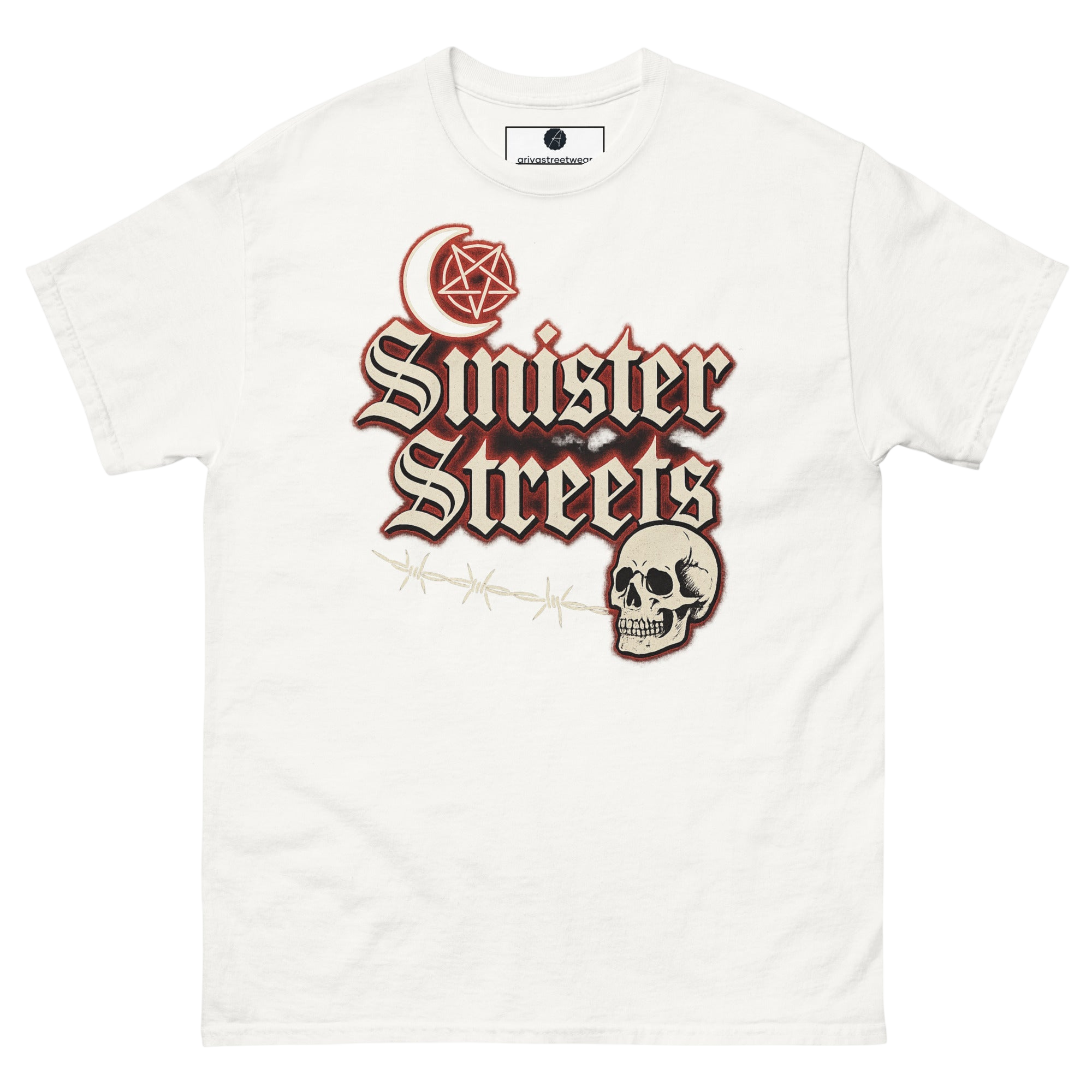 Sinister Streets Gothic Skull Tee - White