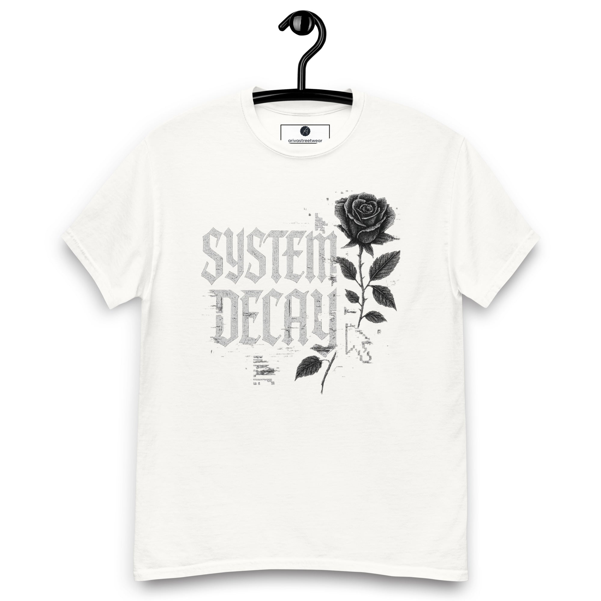 System Decay Gothic Rose Tee - White