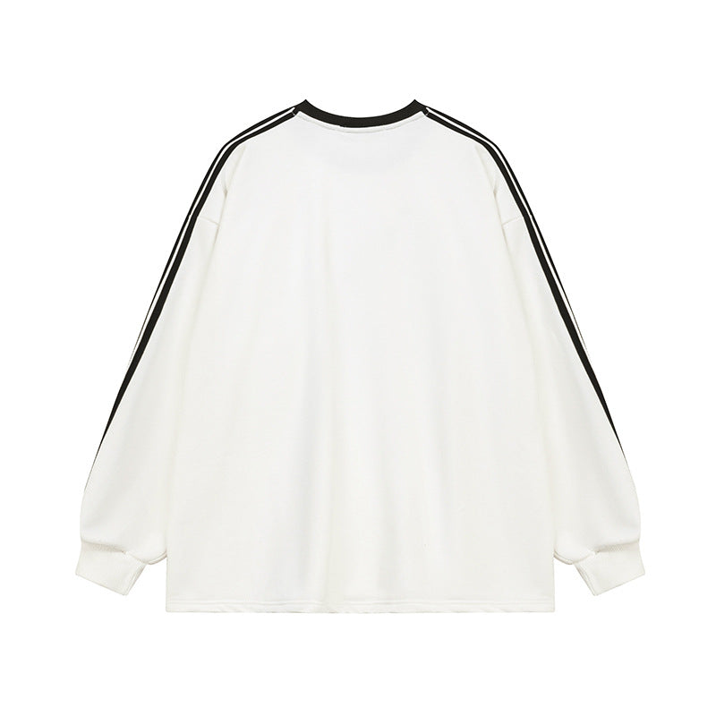 White long-sleeved shirt with black stripes from Unshakable Match Streetwear collection