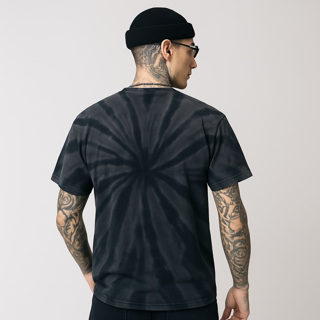 Urban Beast Graphic Tie-Dye Tee - Black