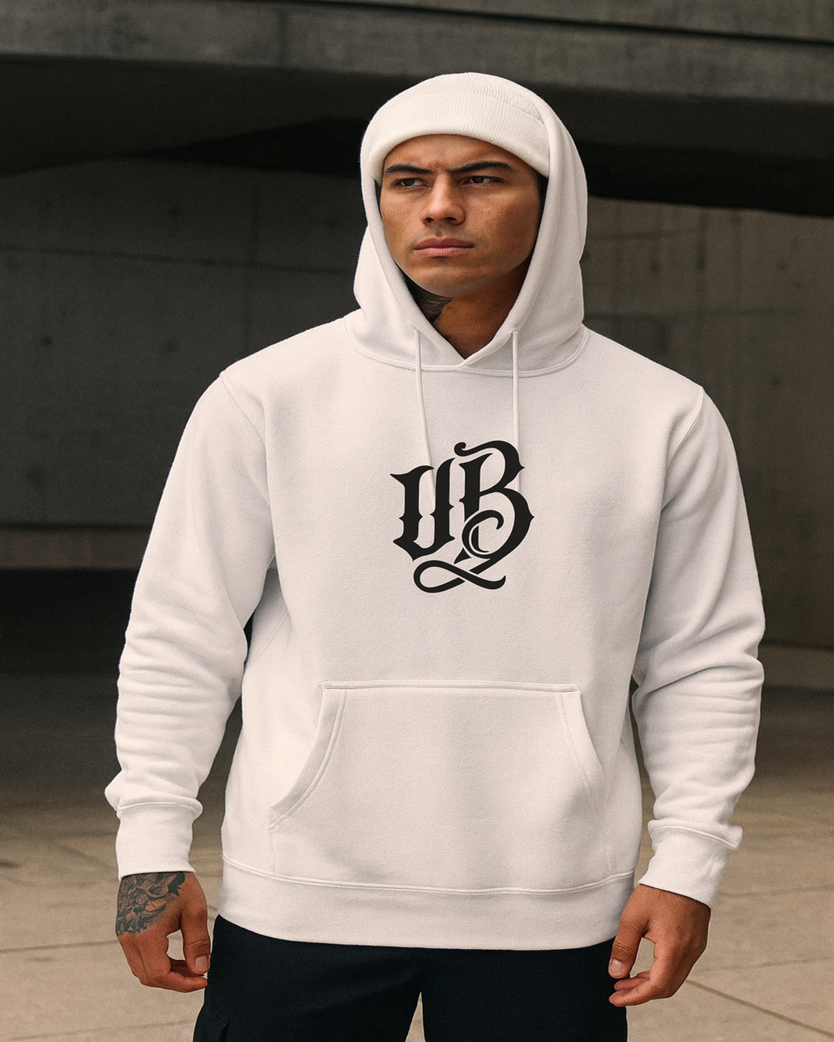 Urban Beast White Premium Pullover Hoodie