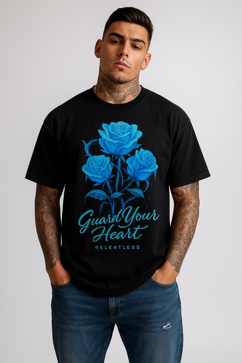 Vintage Black 'Guard Your Heart' Black Tee