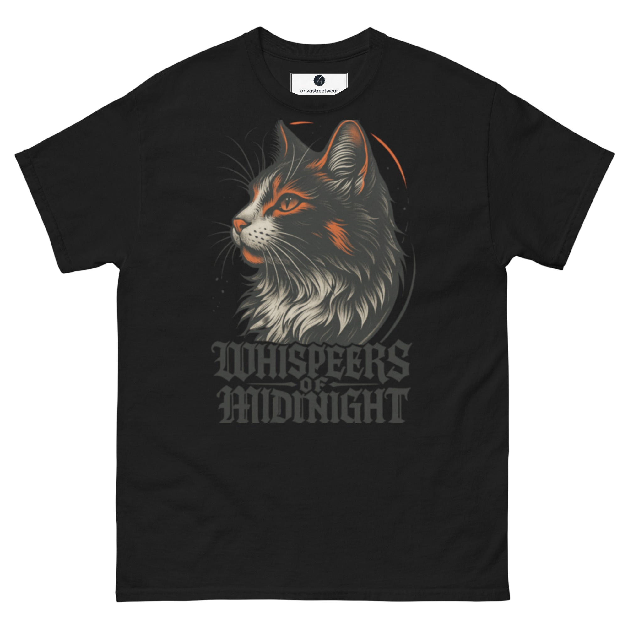 Whispers of Midnight Black Cat T-Shirt - Black