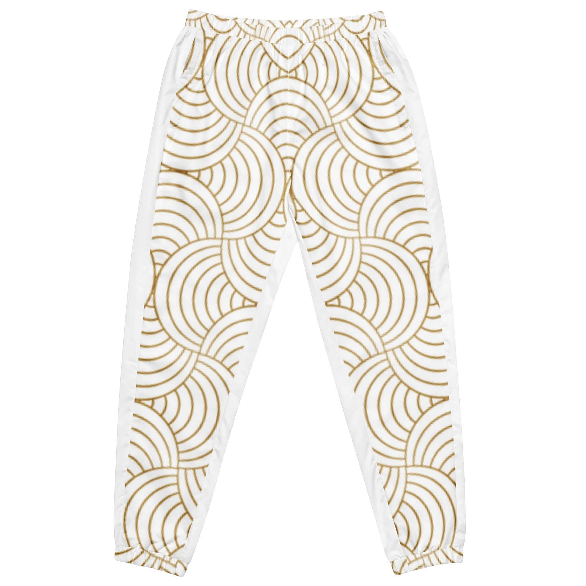 White and Gold Joggers for Men