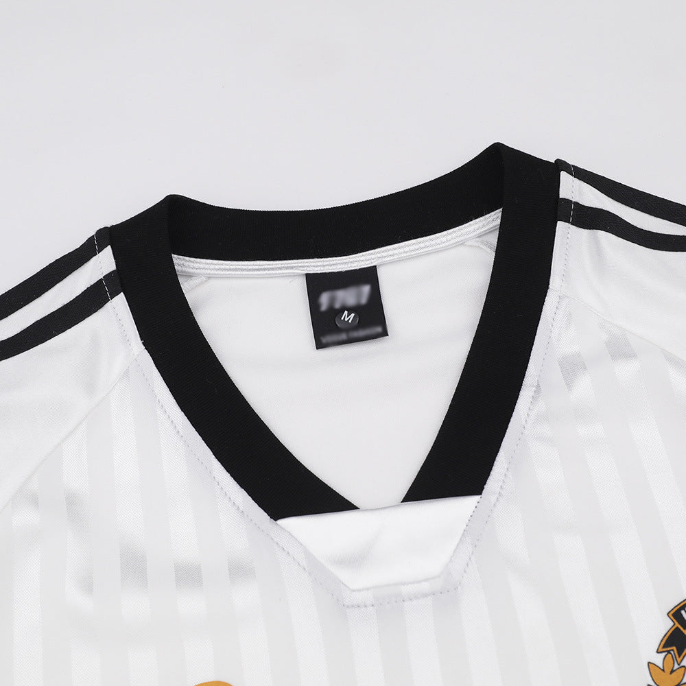 White Retro Soccer Jersey