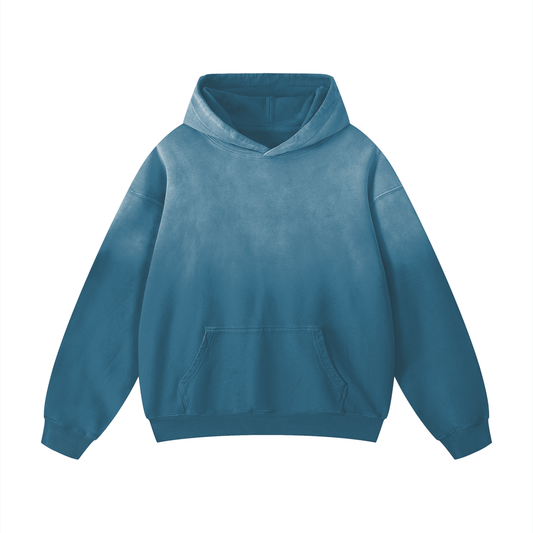 Tung Sunfade Överdimensionerad Hoodie Grå Grön