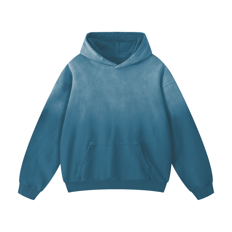 Heavyweight Sunfade Oversized Hoodie Gray Green